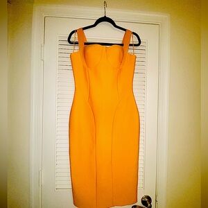 Vibrant Tangerine 🍊A Line Dress
